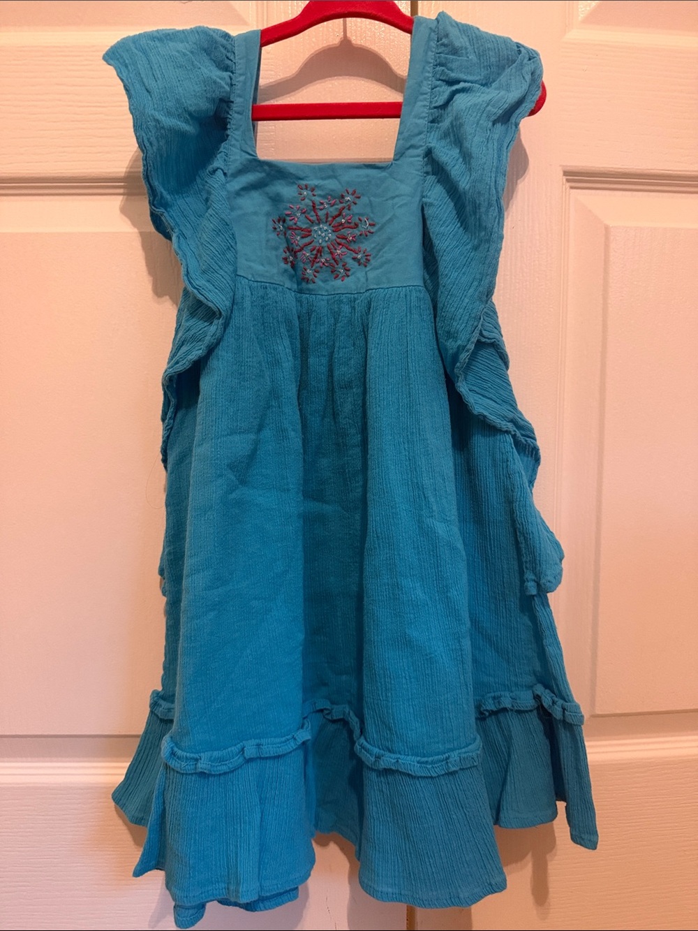 Well Dressed Wolf Girls Blue Angel Embroidered Detail Dress Size 7